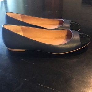 Shoes of Prey NWOT Blue Leather Two-Tone Flats 11w